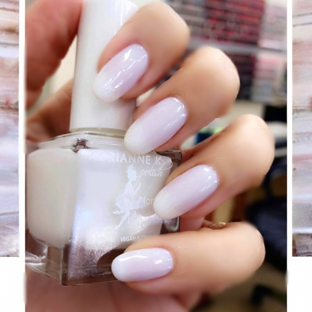 ADRIANNE K Milky White Nail Polish. Nontoxic. Vegan. Cruelty Free. Long Lasting